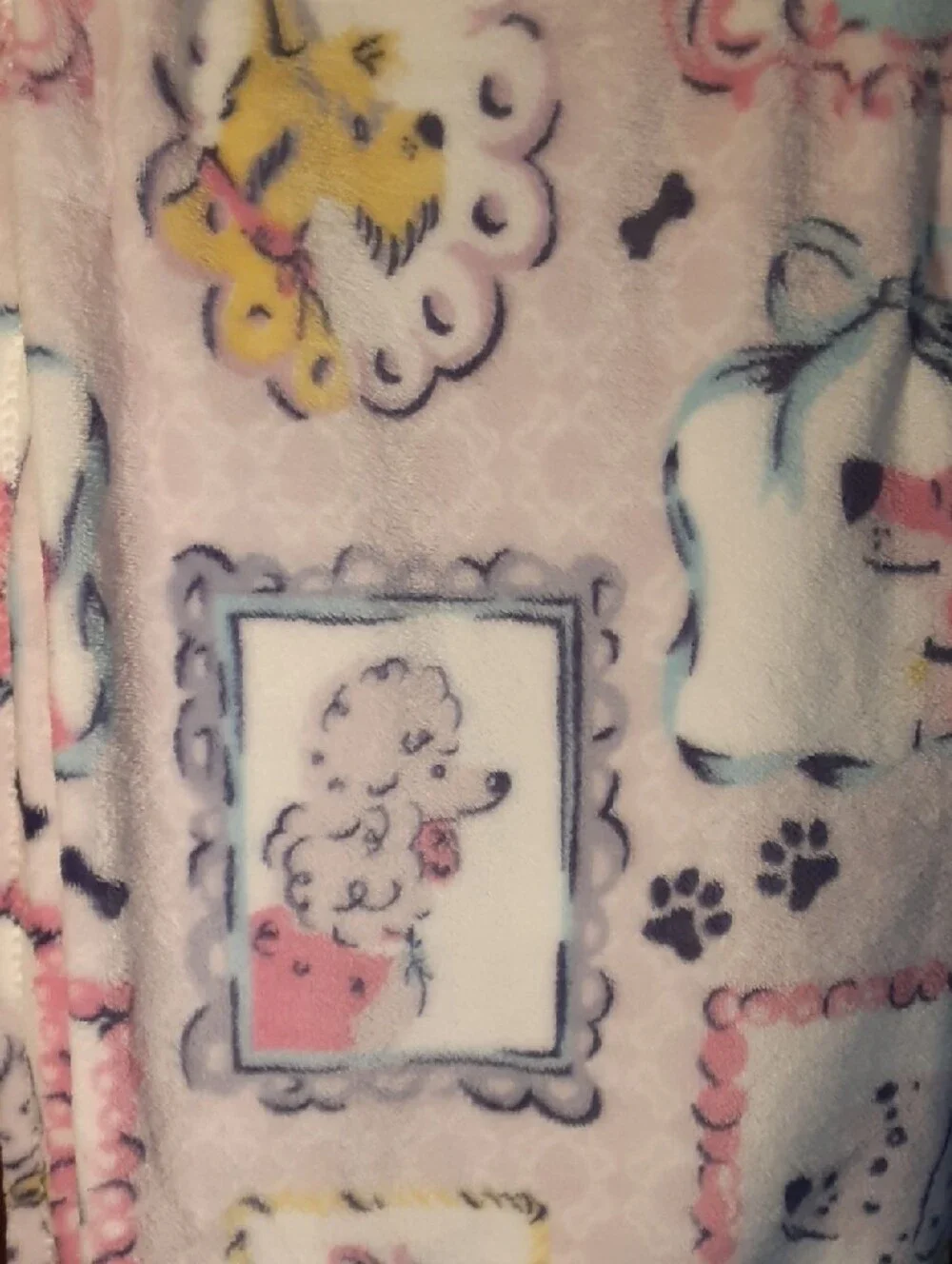 Celebrity Pink Pastel Dog Plush Throw - Pink, Blue, Yellow, Cream
